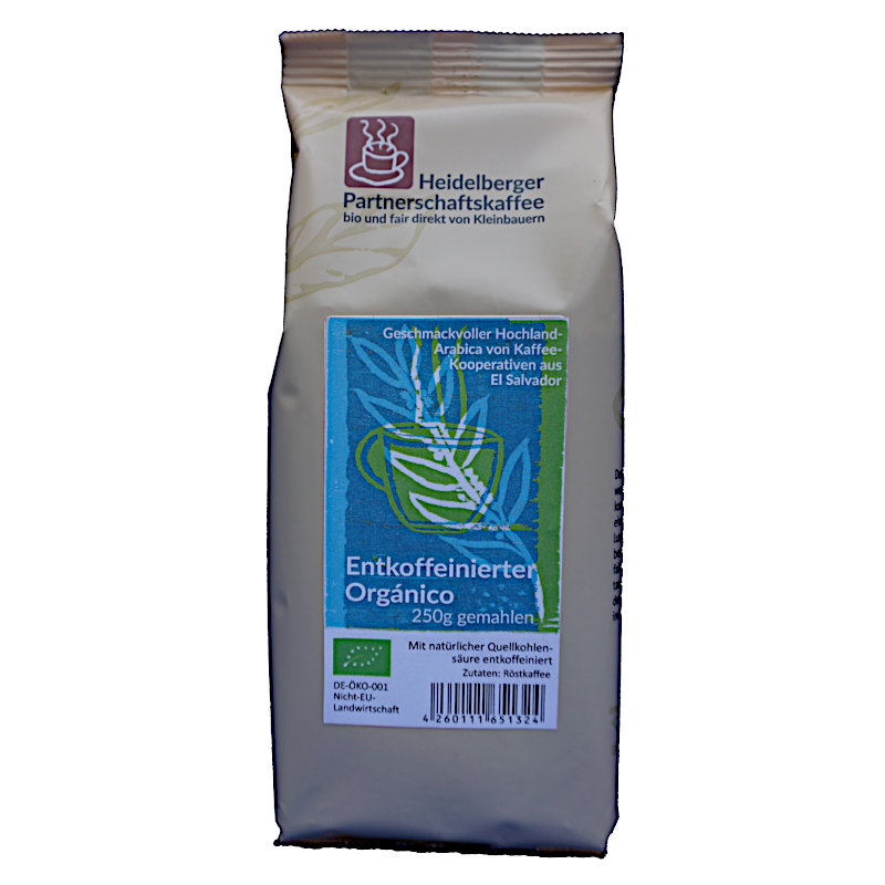 Packung entkoffeinierter Organico